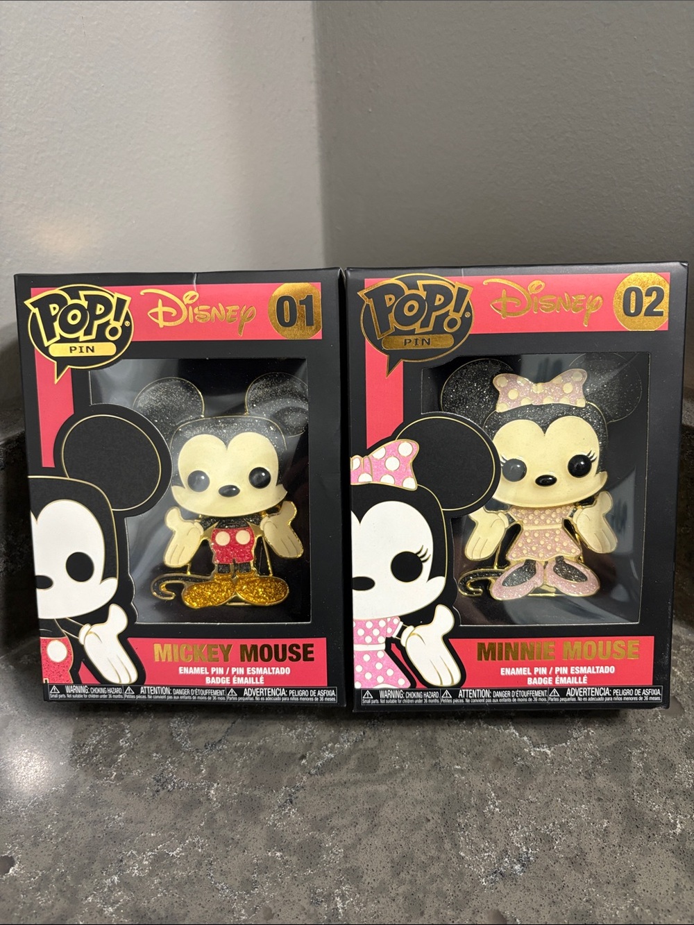 Disney Mickey Mouse & Minnie Mouse POP! Pin Duo. Enamel Pin